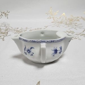 Porcelaine De Paris Vintage Double Spouted Creamer/Gravy Boat - Cobalt Blue